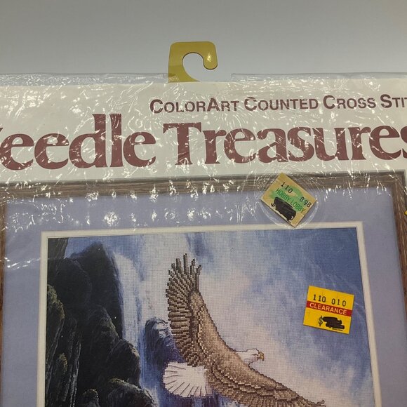 VTG 90's Needle Treasures Counted Cross Stitch Kit Soaring Eagle Cascade Nature - Picture 5 of 9